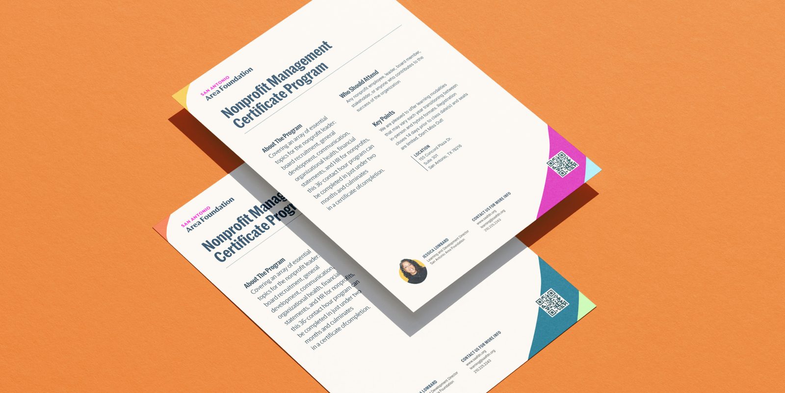 One-pager on an orange ground