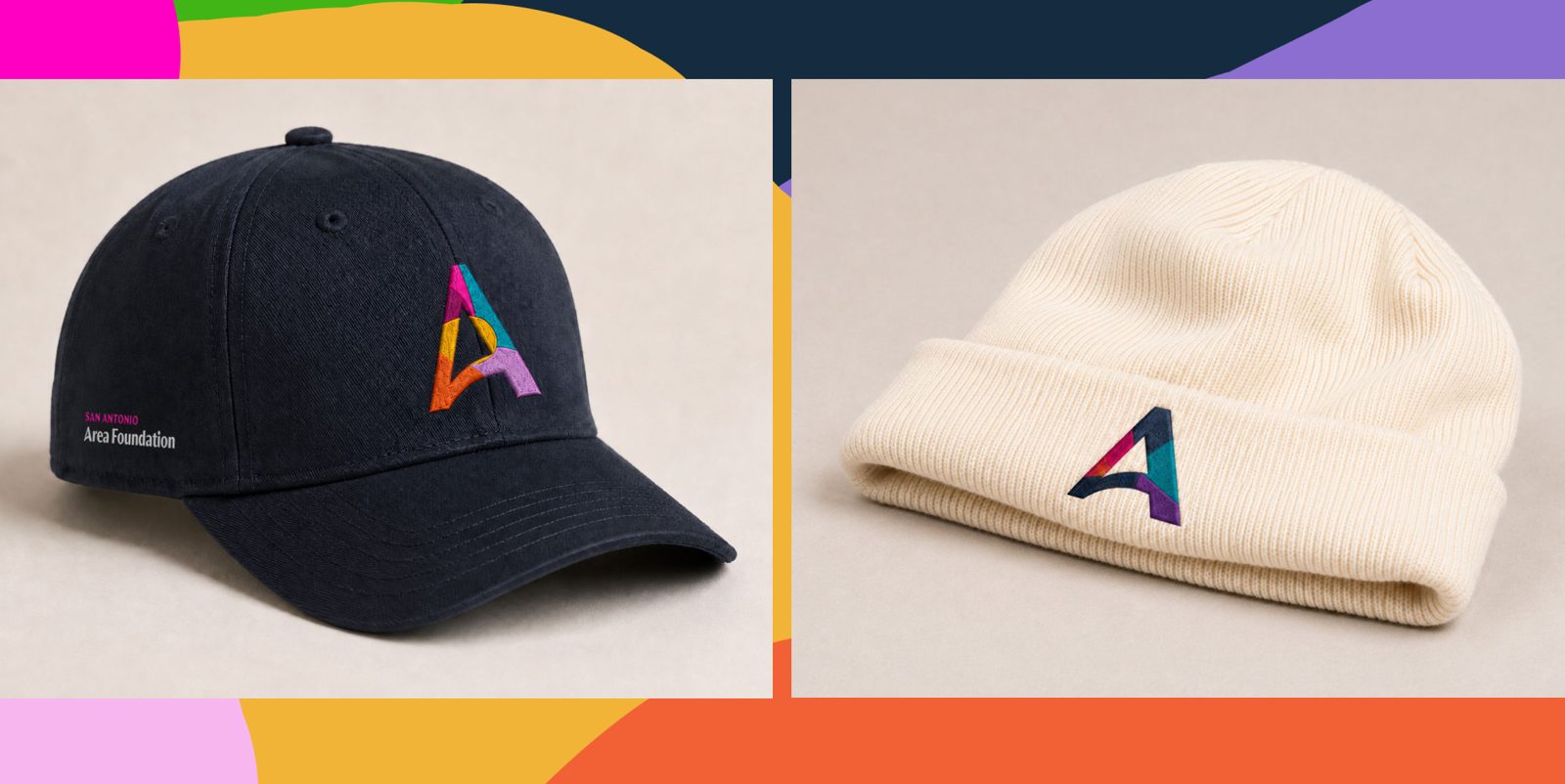 Cap and beanie with the mosaic monogram