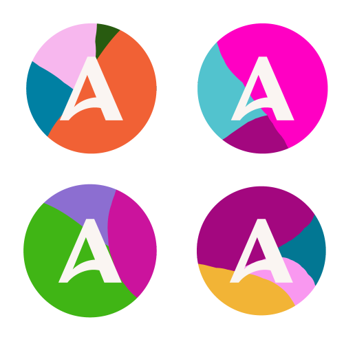 Four alternative two-color avatars